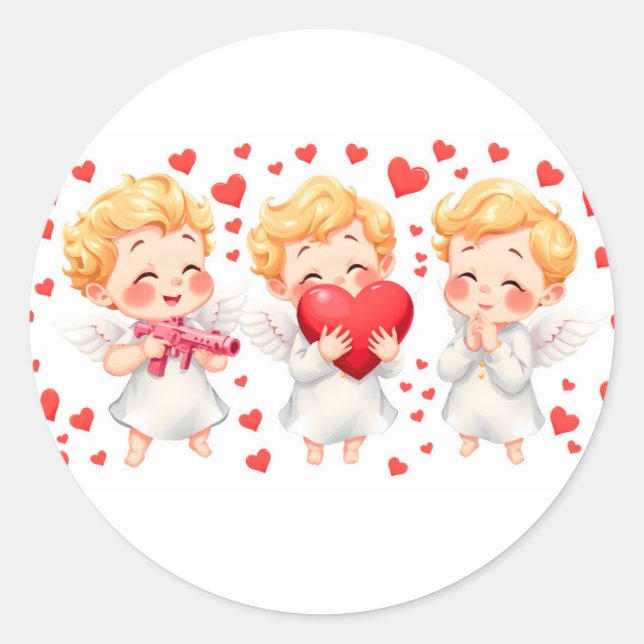 Adesivo Redondo Dia de os namorados 2025: Ângulos giros e lúdicos  (Frente)