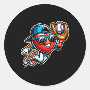 Adesivo Redondo Dia de os namorados Baseball Boys Crianças Engraça