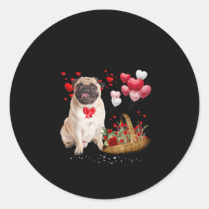 Adesivo Redondo Dia de os namorados Cardíaco Balão de Cachorro C