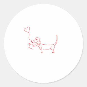 Adesivo Redondo Dia de os namorados Dachshund Sticker
