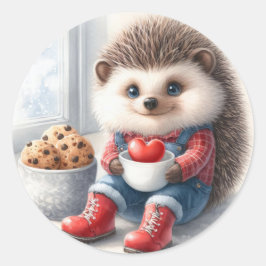 Adesivo Redondo Dia de os namorados de porco