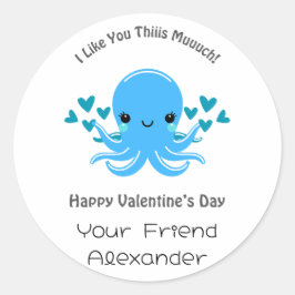 Adesivo Redondo Dia de os namorados de sala de aula