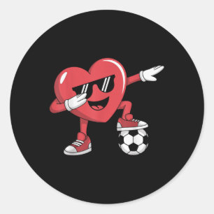 Adesivo Redondo Dia de os namorados Engraçado Jogando Futebol Boys