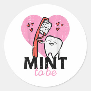 Adesivo Redondo Dia de os namorados Mint To Be Denti Dental Pincel