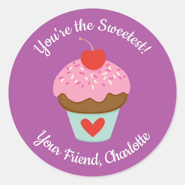 Adesivo Redondo Dia de os namorados para crianças cortantes (Frente)