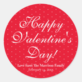 Adesivo Redondo Dia de os namorados personalizado do bolinhas bran