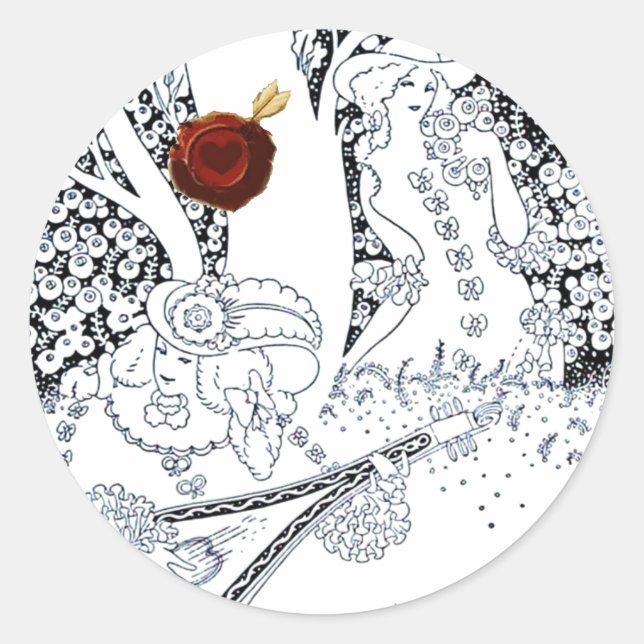 ADESIVO REDONDO DIA DE OS NAMORADOS ROMÂNTICO AMAVA CORAÇÃO DE SEA (Frente)