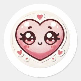 Adesivo Redondo Dia de os namorados Romântico do Coração Cordial