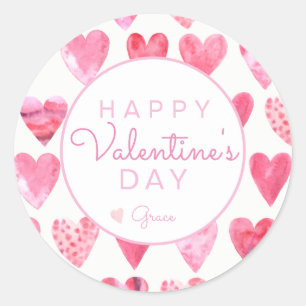 Adesivo Redondo Dia de os namorados Sticker, Heart Sticker