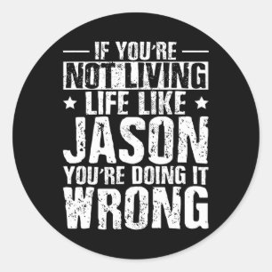 Adesivo Redondo Dia de os pais Aniversário Jason Nome Forename Diz