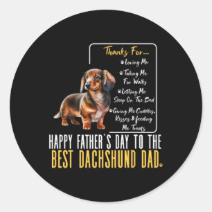 Adesivo Redondo Dia de os pais Ao Melhor Pai Dachshund - Dachshund