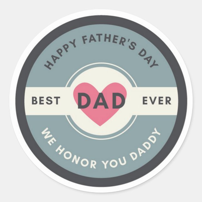 Adesivo Redondo Dia de os pais Classic Round Sticker (Frente)