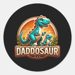 Adesivo Redondo Dia de os pais Daddosaur