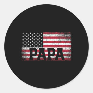 Adesivo Redondo Dia de os pais De Bandeira Papa-Americano 4 De Jul