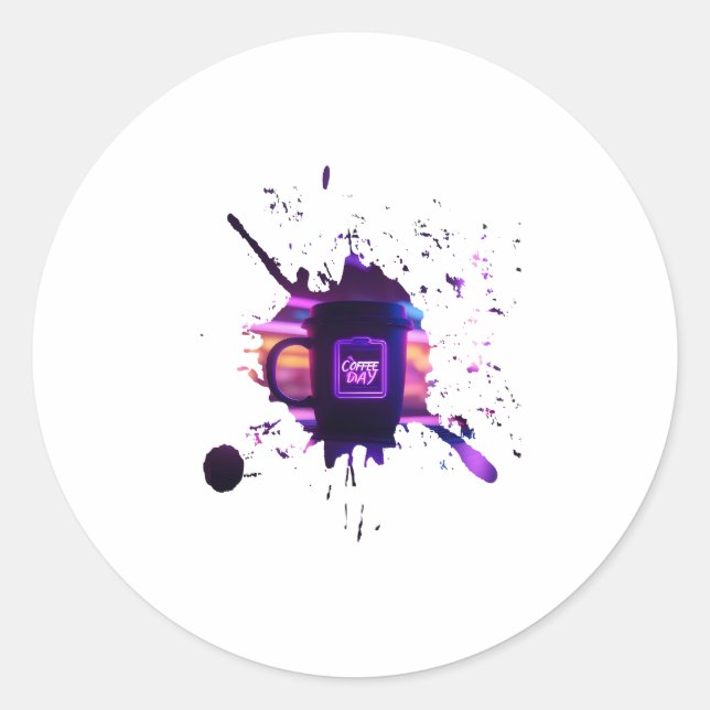 Adesivo Redondo dia de os pais DE CAFÉ DO pai (Frente)