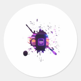 Adesivo Redondo dia de os pais DE CAFÉ DO pai