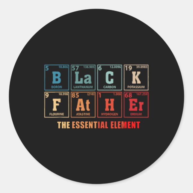 Adesivo Redondo Dia de os pais de Espetáculo Negro Pai Essencial (Frente)