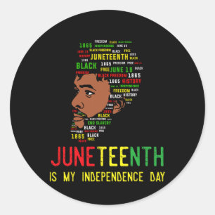 Adesivo Redondo Dia de os pais de Homens Negros do Dia da Independ