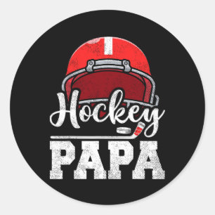 Adesivo Redondo Dia de os pais do Dia do Jogador de Hóquei do Papa