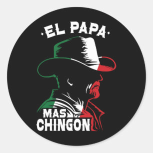Adesivo Redondo Dia de os pais El Papa Mas Chingon Engraçado Pai m