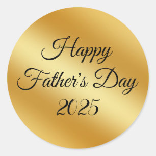 Adesivo Redondo dia de os pais feliz 2021, fundo de metal ouro 