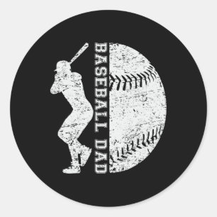 Adesivo Redondo Dia de os pais Feliz De Pai De Baseball Para O Esp