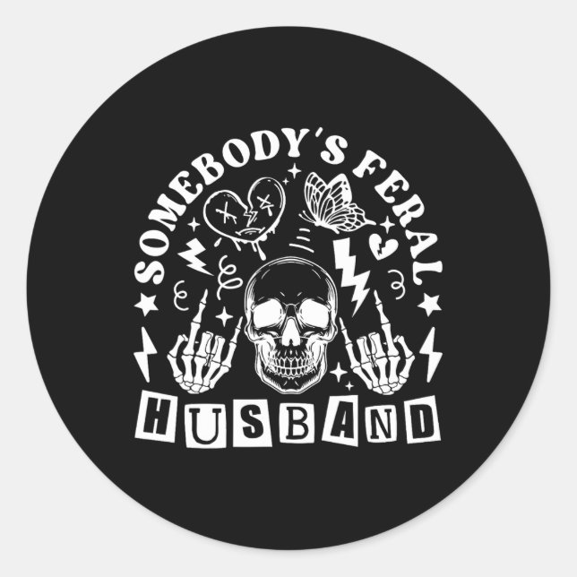 Adesivo Redondo Dia de os pais Feral Husband (Frente)