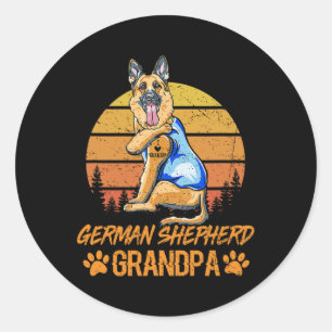 Adesivo Redondo Dia de os pais german shepherd de Pai Vovô Paw