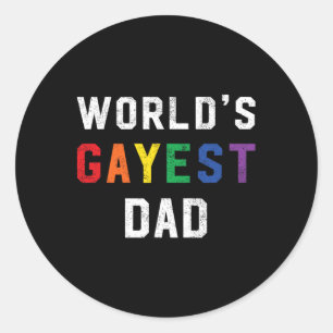 Adesivo Redondo Dia de os pais Lgbt Gayest Pai Gayest