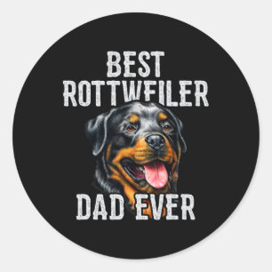 Adesivo Redondo DIA DE OS PAIS . Melhor Pai Rottweiler Pai de Cach