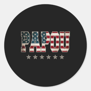 Adesivo Redondo Dia de os pais Papou American Flag 4 De Julho