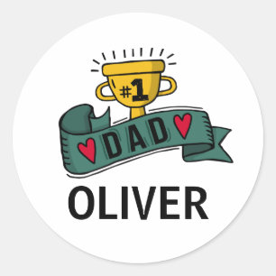 Adesivo Redondo Dia de os pais Personalizado de Nome Personalizado