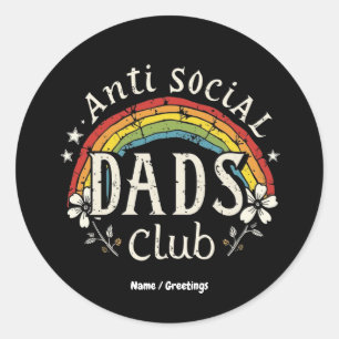 Adesivo Redondo Dia de os pais Retrocedido do Clube de Pais Sociai