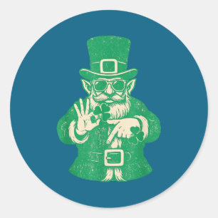 Adesivo Redondo Dia de Patrick, Leprechauns Engraçado 6 Presente M
