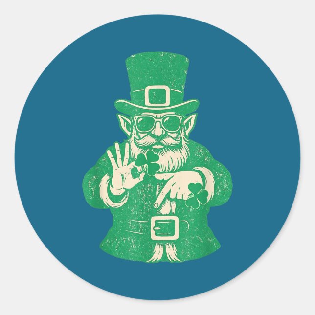 Adesivo Redondo Dia de Patrick, Leprechauns Engraçado 6 Presente M (Frente)