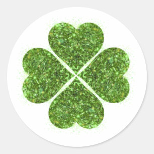 Adesivo Redondo Dia de Patrick, trevo verde irlandês