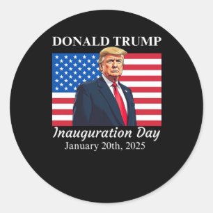 Adesivo Redondo Dia de posse Donald Trump 2025