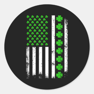 Adesivo Redondo dia de sao patrício bandeira americana trevo homen