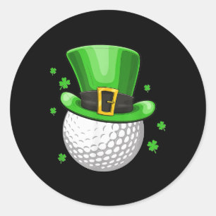Adesivo Redondo Dia de São Patrício De Golfe Irlandês Leprechaun H