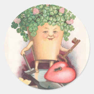 Adesivo Redondo Dia de São Patrício do coração e da chave do t