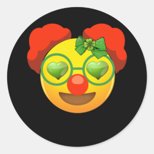 Adesivo Redondo Dia de São Patrício Emoji Face Heart Eyes Shamro