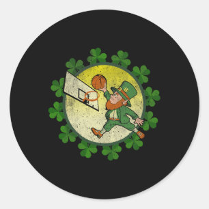 Adesivo Redondo Dia de São Patrício Leprechaun Esqueleto Sortudo