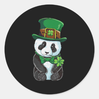 Adesivo Redondo Dia de São Patrício Leprechaun Panda Irish Shamroc