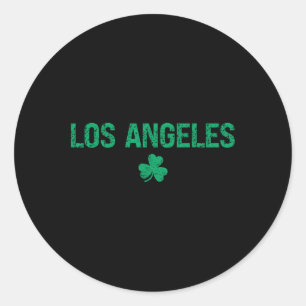 Adesivo Redondo Dia de São Patrício Los Angeles Shamrock Irlandês