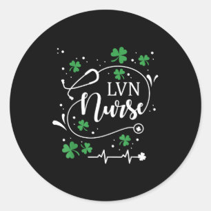 Adesivo Redondo dia de são patrício lvn enfermeira trevo irlandês