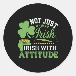 Adesivo Redondo Dia de São Patrício Shamrock Irlandês Shenanigan I
