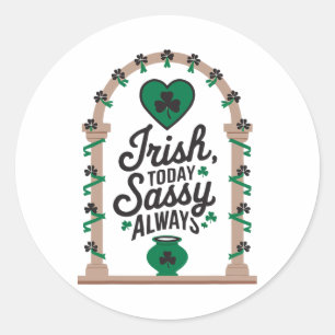 Adesivo Redondo Dia de São Patrício Shamrock Irlandês Travessura I