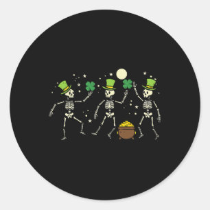 Adesivo Redondo Dia de São Patrício Skeleton Dancing Santos - Cria