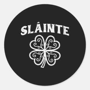 Adesivo Redondo Dia de São Patrício Slainte Shamrock Saint Pattys