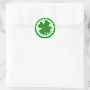 Adesivo Redondo Dia de São Patrício Trevo Irlandês